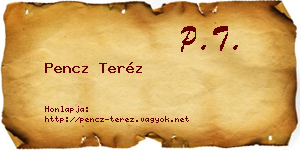 Pencz Teréz névjegykártya
